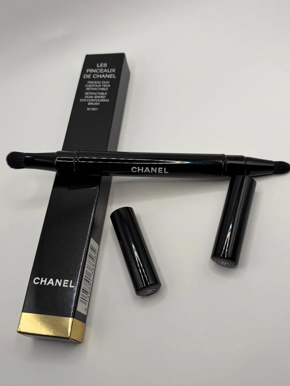 CHANEL Black Dual-Ended Eye Blending Brush N’201